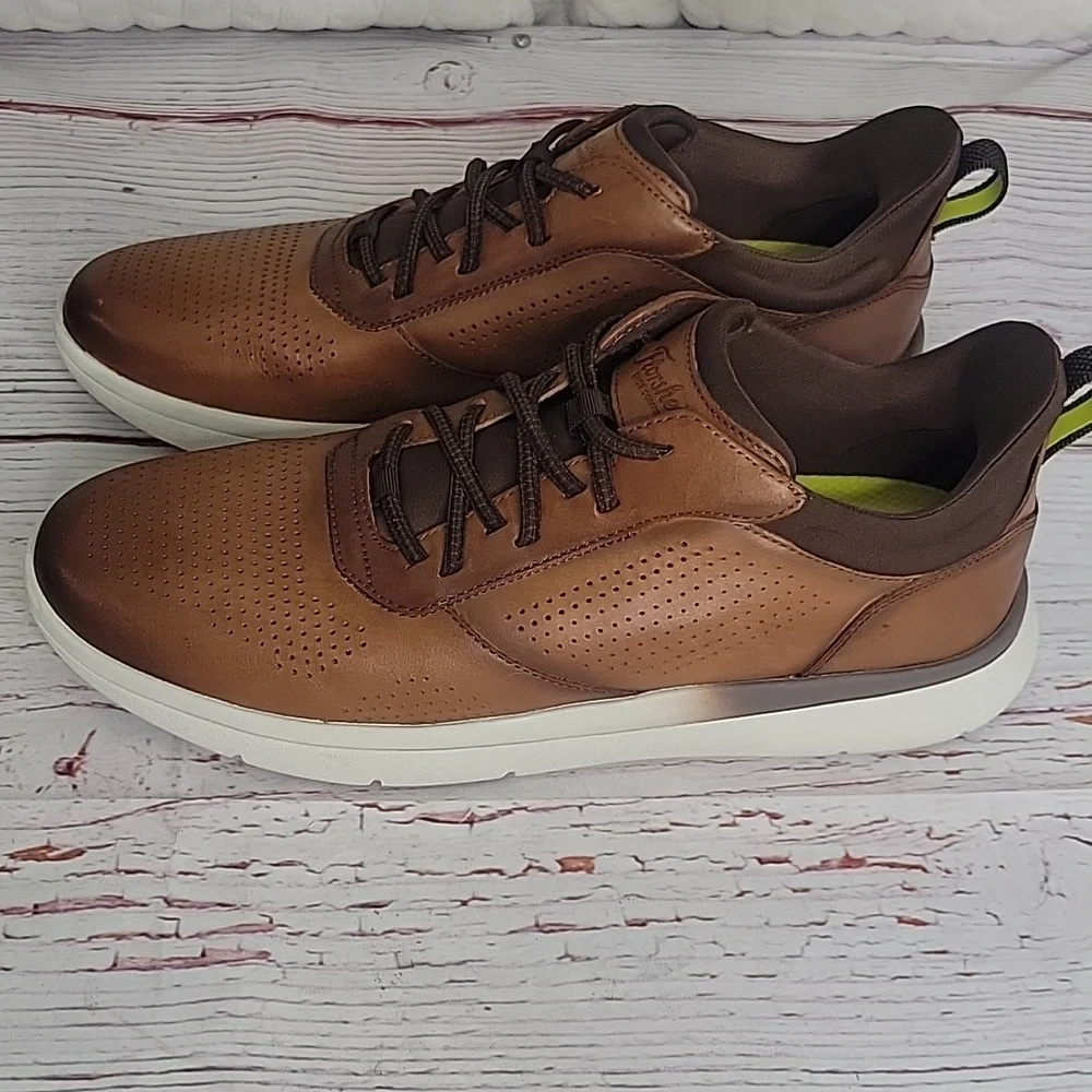 Florsheim Fleet Brown Leather Men's Sneakers Size 12W